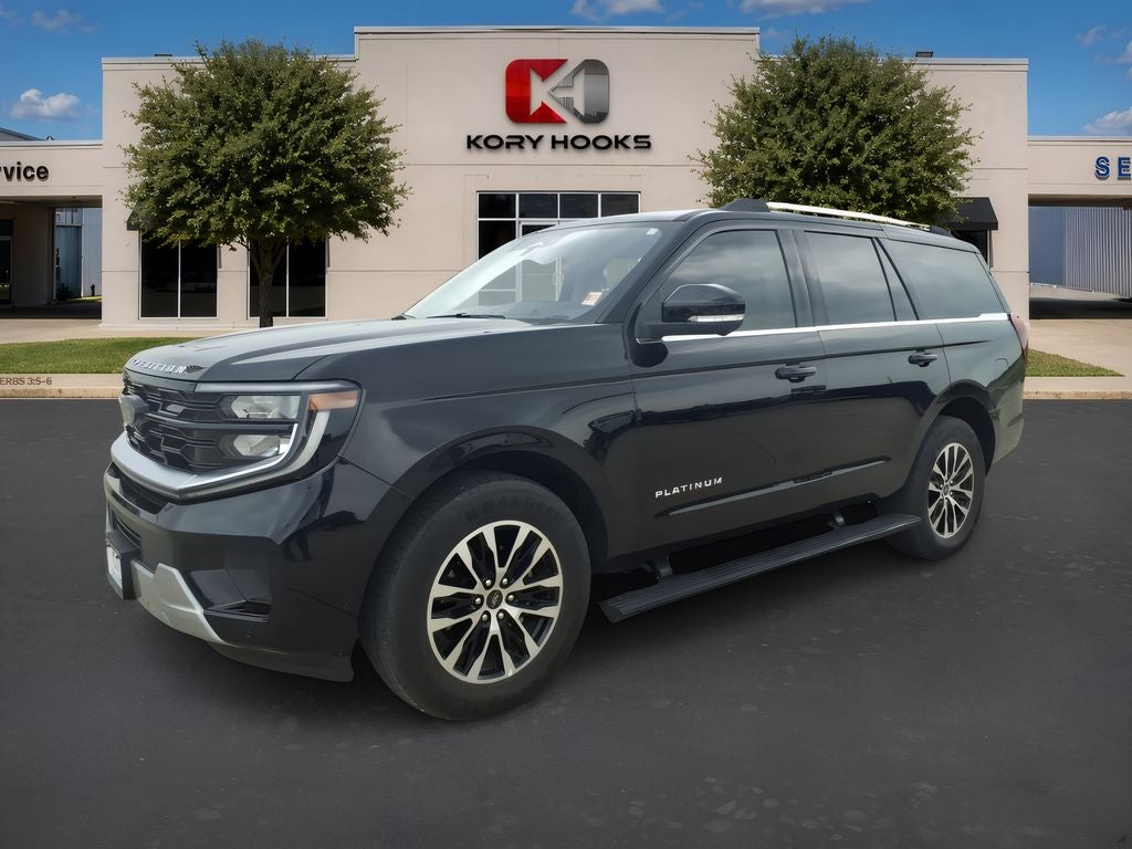 2025 Ford Expedition Platinum in Agate Black Metallic — front three-quarter view