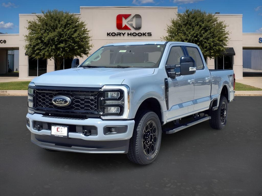 2026 Ford F-250SD Lariat in Glacier Gray Metallic Tri-Coat — front three-quarter view