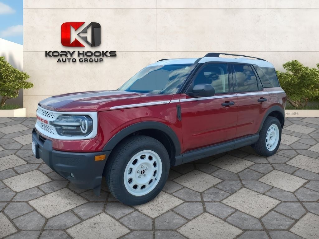 2026 Ford Bronco Sport Heritage in Ruby Red Metallic Tinted Clearcoat — front three-quarter view