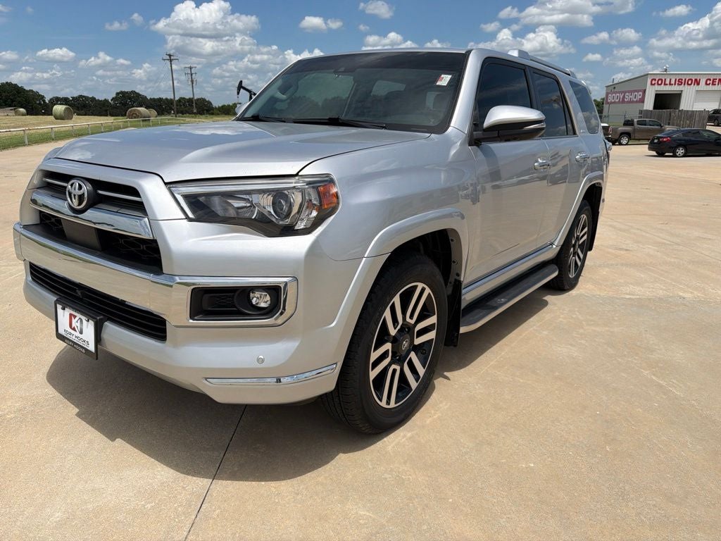 2022 Toyota 4Runner Limited in Classic Silver Metallic — front three-quarter view